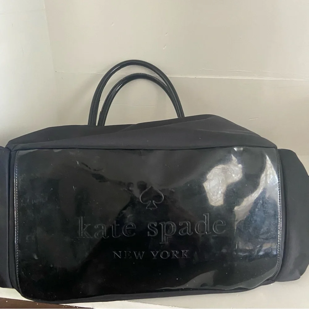 Kate Spade watson lane Stevie Nylon baby diaper bag Black Travel Bag Large